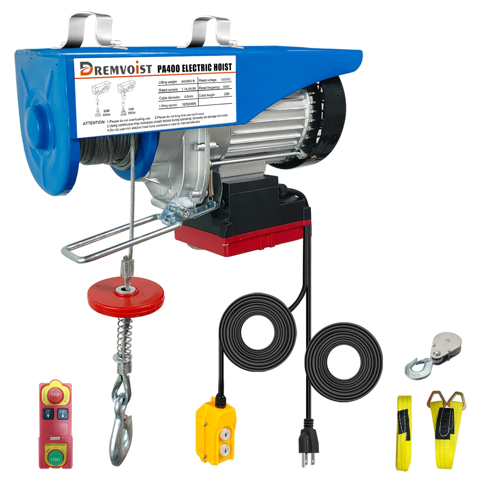 Electric Hoist 440 LBS - Remote Control -10