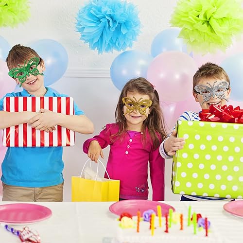 Vista 5 de Qavctw 12 Pieces Metal Masquerade Masks for Women Mardi Gras Masks Dress Up Theme Party Supplies for School Costume Party