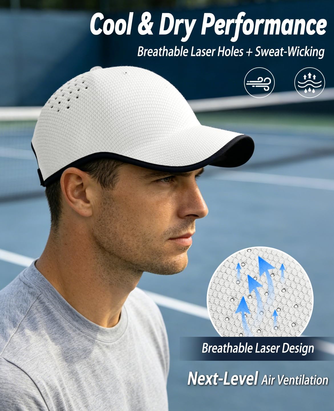 ZOORON Uncrushable Baseball Cap, Lightweight Hats with Breathable Air Holes, Low Profile Dad Hat for Travel Running Golf