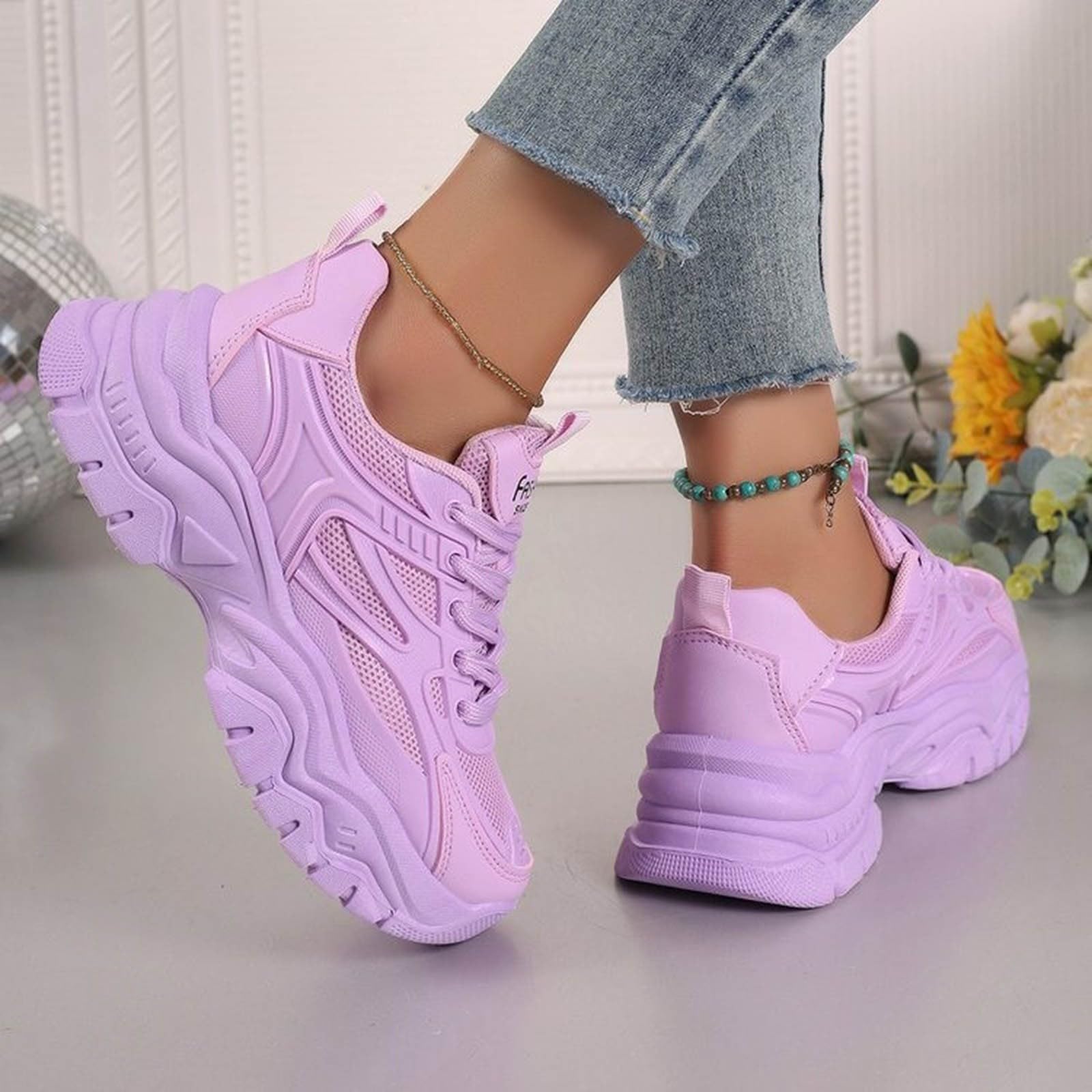 Scarpe da Ginnastica da Donna Traspiranti Scarpe Memory Foam Donna Comode | Tennis Camminata in Tessuto Sintetico per Passeggiata Invernale Calzature Fitness Leggerezza Assoluta Tomaia Maglia