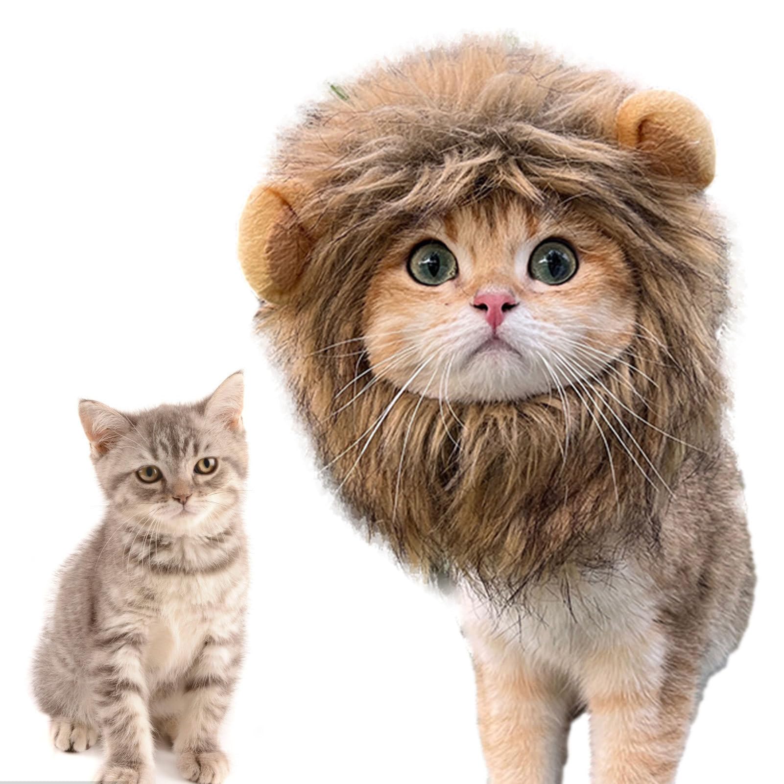 Weppduk Disfraz de Melena de león Gato,Melena de león Gato - Peluca de Melena de león Disfraz de Gatito Peluca de Melena de león,de león Liso, Disfraz Divertido de Gatos Gatitos, Disfraz Lavable,