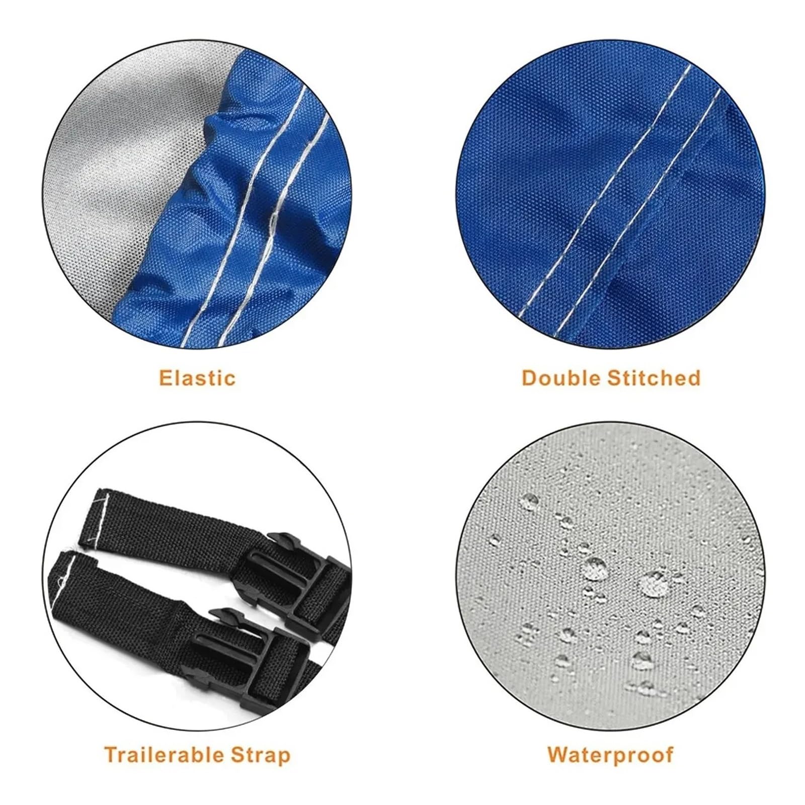 4.2x3m 210D Oxford Panno Impermeabile Rimorchiabile Copertura For Barca Jet Ski Motore Fuoribordo Protezione Del(Blue)