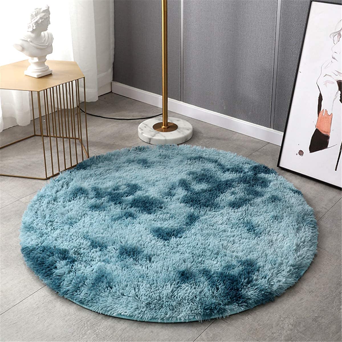 Tapis de chambre douillet et rond de 140 cm idéal pour une décoration de salon chaleureuse