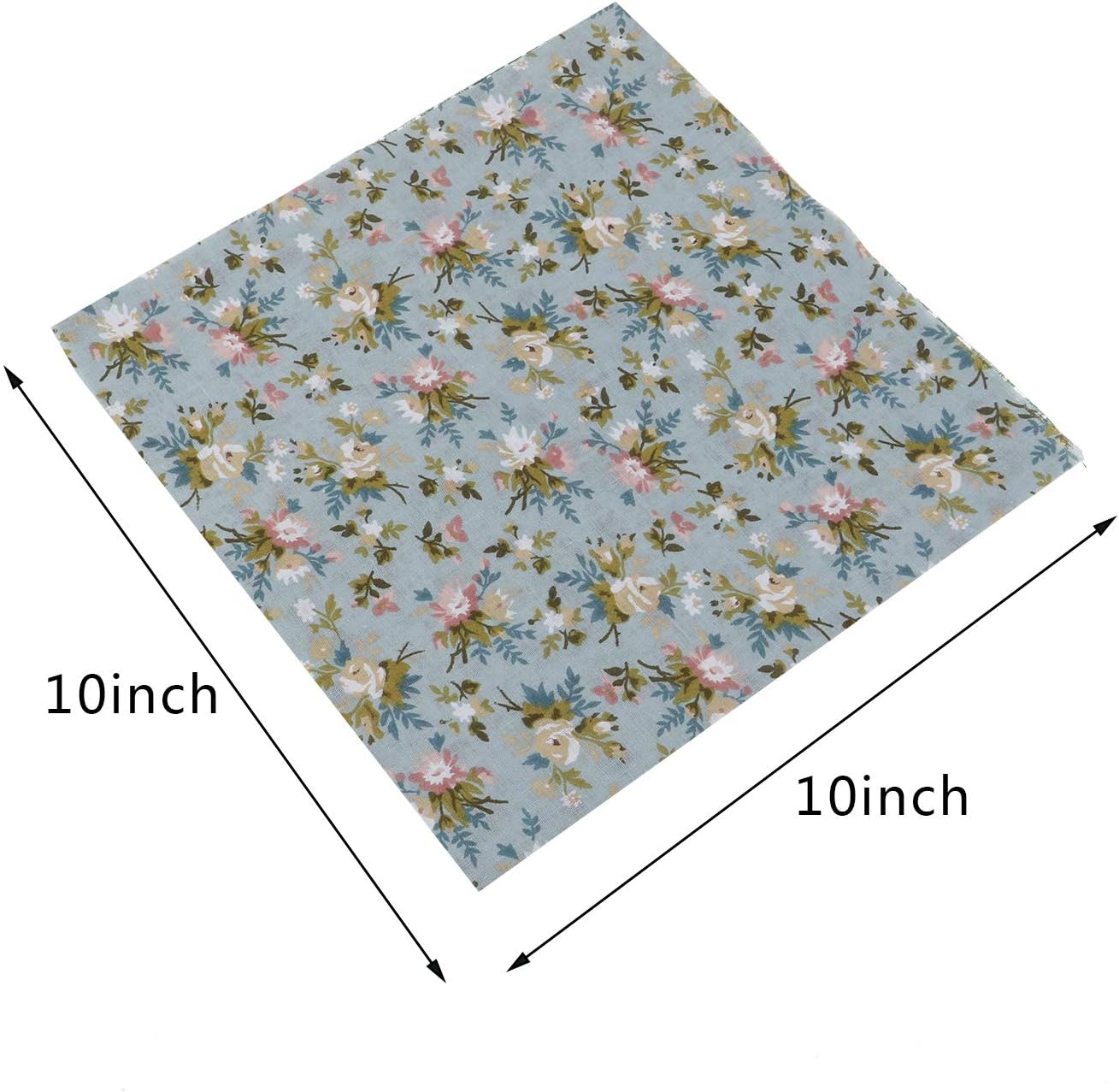 50Pcs 25×25cm Printed Cotton Quilting Fabric Patchwork Squares DIY Sewing Quarter Bundle Fabric Pure Cotton Printing Cloth for DIY Craft Sewing Scrapbooking Quilting (Green)