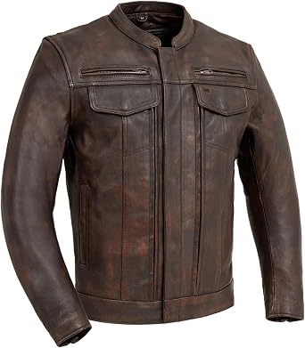 First Mfg Co - Raider - Mens Motorcycle Biker Riding Leather Jacket