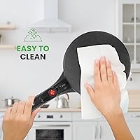 Vista 5 de NutriChef - Sartén eléctrica para crepas Placa de cocción antiadherente de 8 pulgadas con interruptor de encendido/apagado Cocina roti