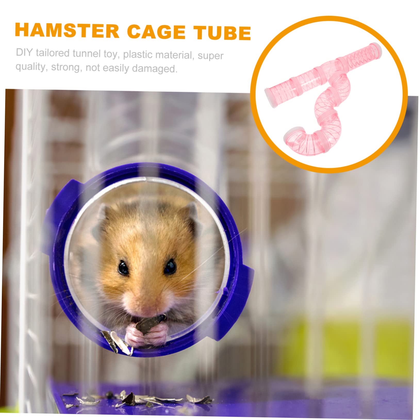 Selbstgemacht Hamster Kunststoffrohr Hamsterkäfigröhre 12 Stück Rosa | Kunststoff, für Tierkäfige, Modularer Aufbau, 12 Teile, Passend für Hamster