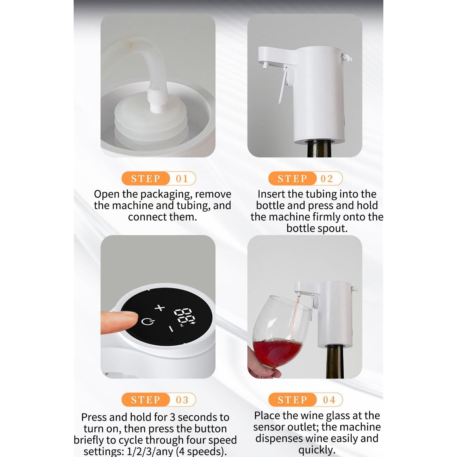Générique Distributeur Aérateur De Vin Décanter Automatique À Écran Tactile | Carafe À Vin Électrique Préservateur De Bouteille Pour Spiritueux Whisky Alcool Cocktail Vodka Bar Maison Bureau Camping