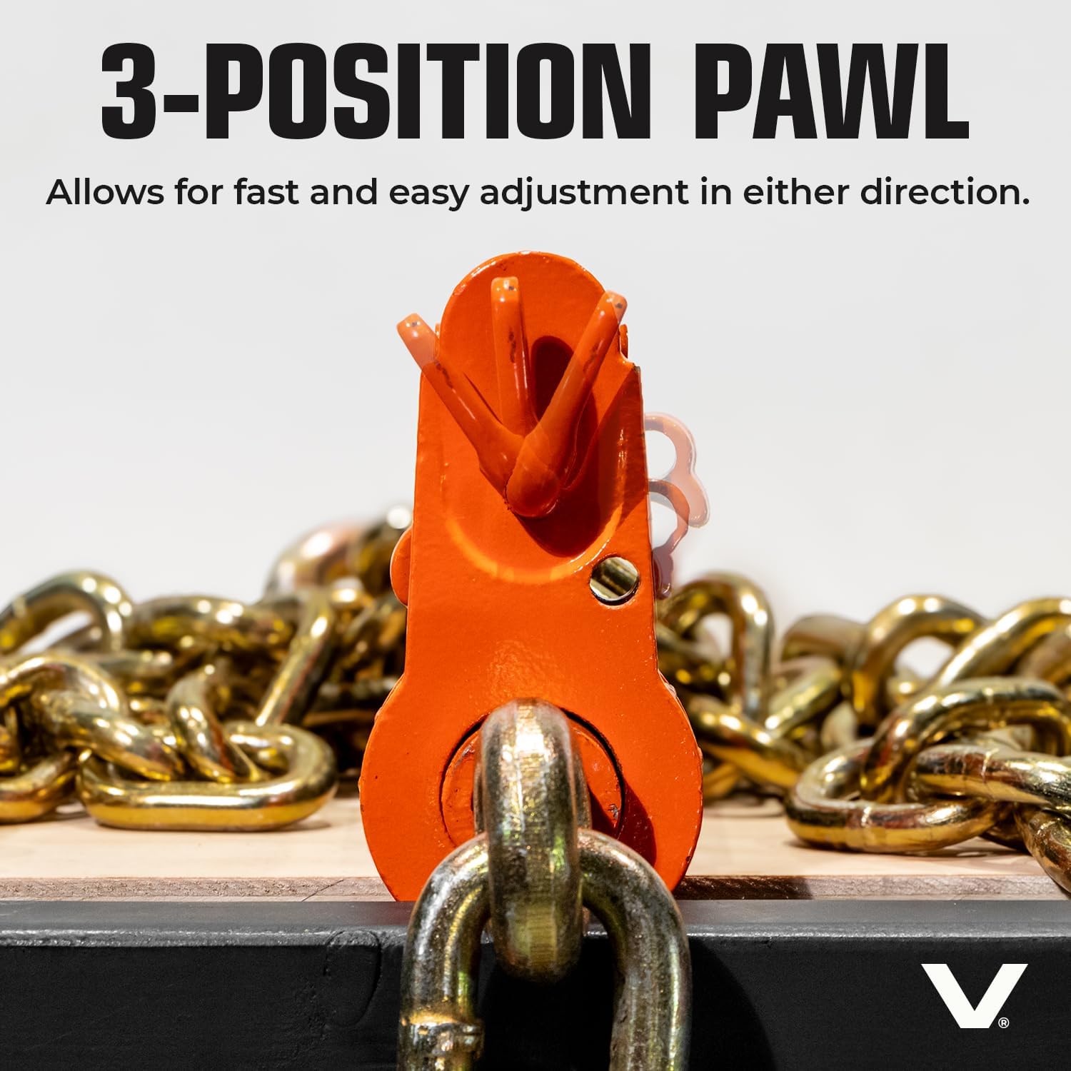 VULCAN Folding Handle Load Binder (Four Pack) with 2 Grab Hooks - Ratchet Style - 7100 Pound Safe Working Load (Works with 5/16 Inch or 3/8 Inch Grade 70 and Grade 80 Chain)