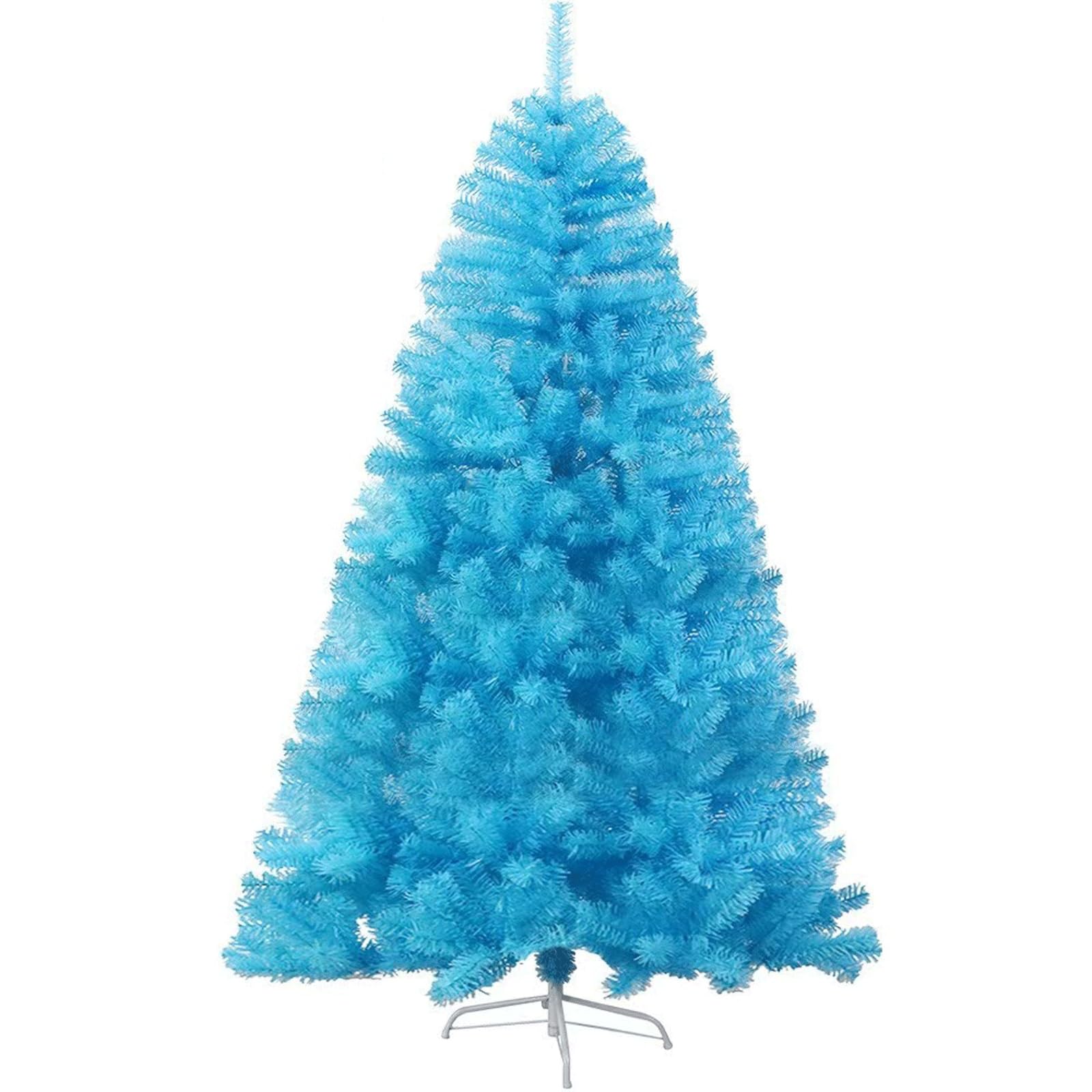 Artificial Christmas Tree Tabletop Christmas Tree，Mini Xmas Pine Tree,with Stable Base，for Party Supplies Indoor Outdoor Holiday Home Decoration(Blue,6FT)