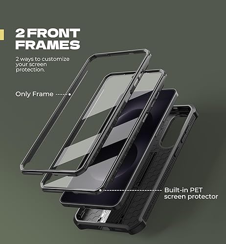 Vista 125 de Dexnor Funda para Samsung Galaxy S24 Plus con cubierta deslizante integrada para cámara, protector de pantalla y soporte, a prueba de golpes, funda