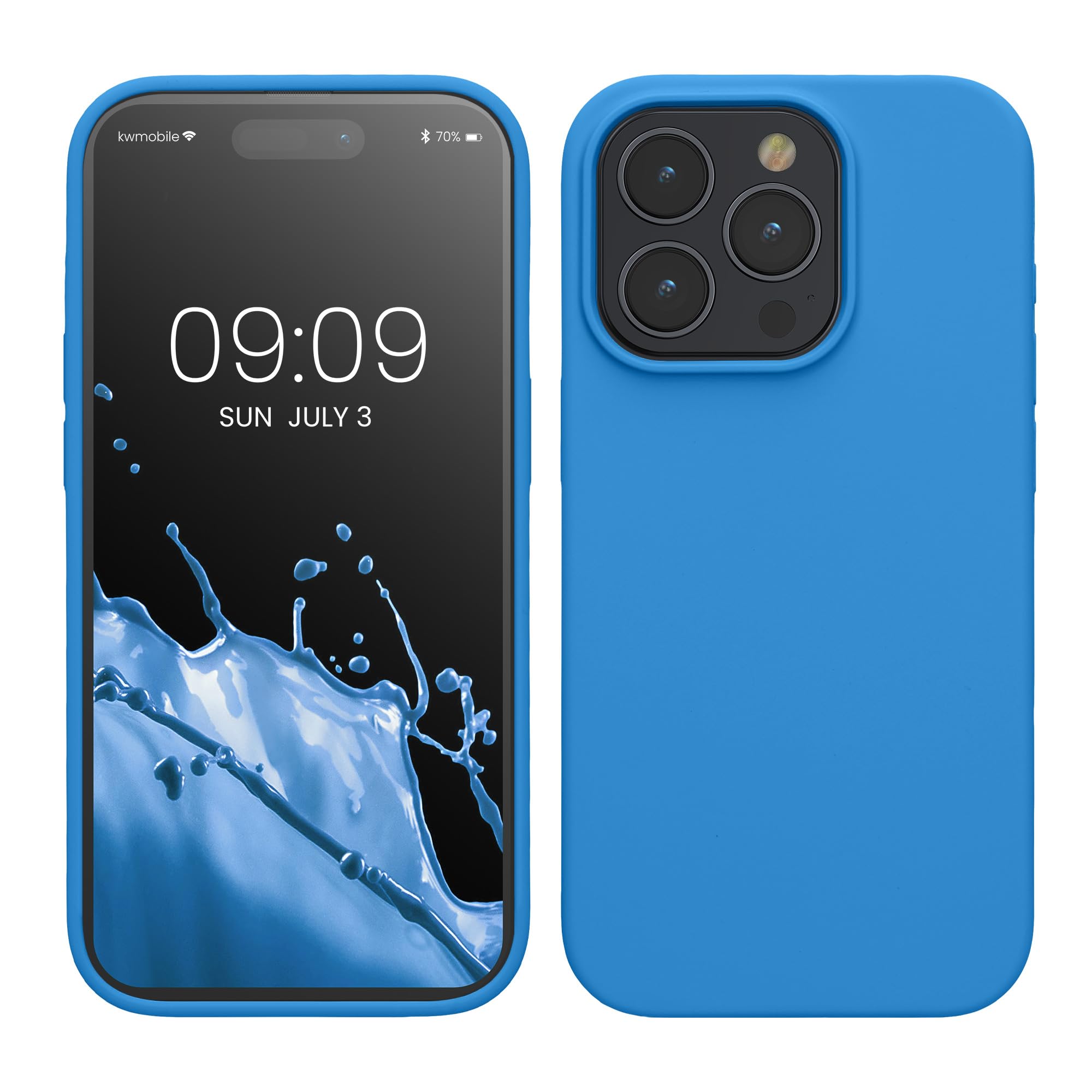 kwmobile Case for iPhone 15 Pro Case - Soft TPU Silicone Cover - Sea Breeze