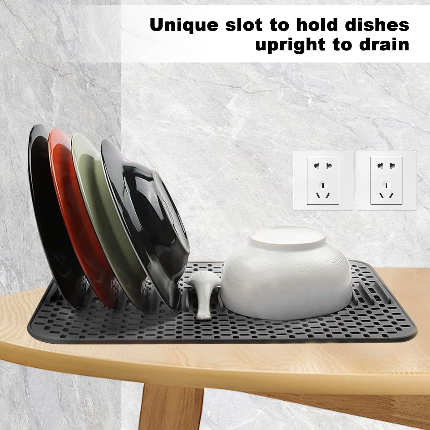 Silicone Sink Mat,16.93''x 12.59'' Kitchen Sink Protector Grid,Can DIY Drain Holes, Non-slip Heat Resistant Sink Liner for Farmhouse Stainless Steel Porcelain Sink