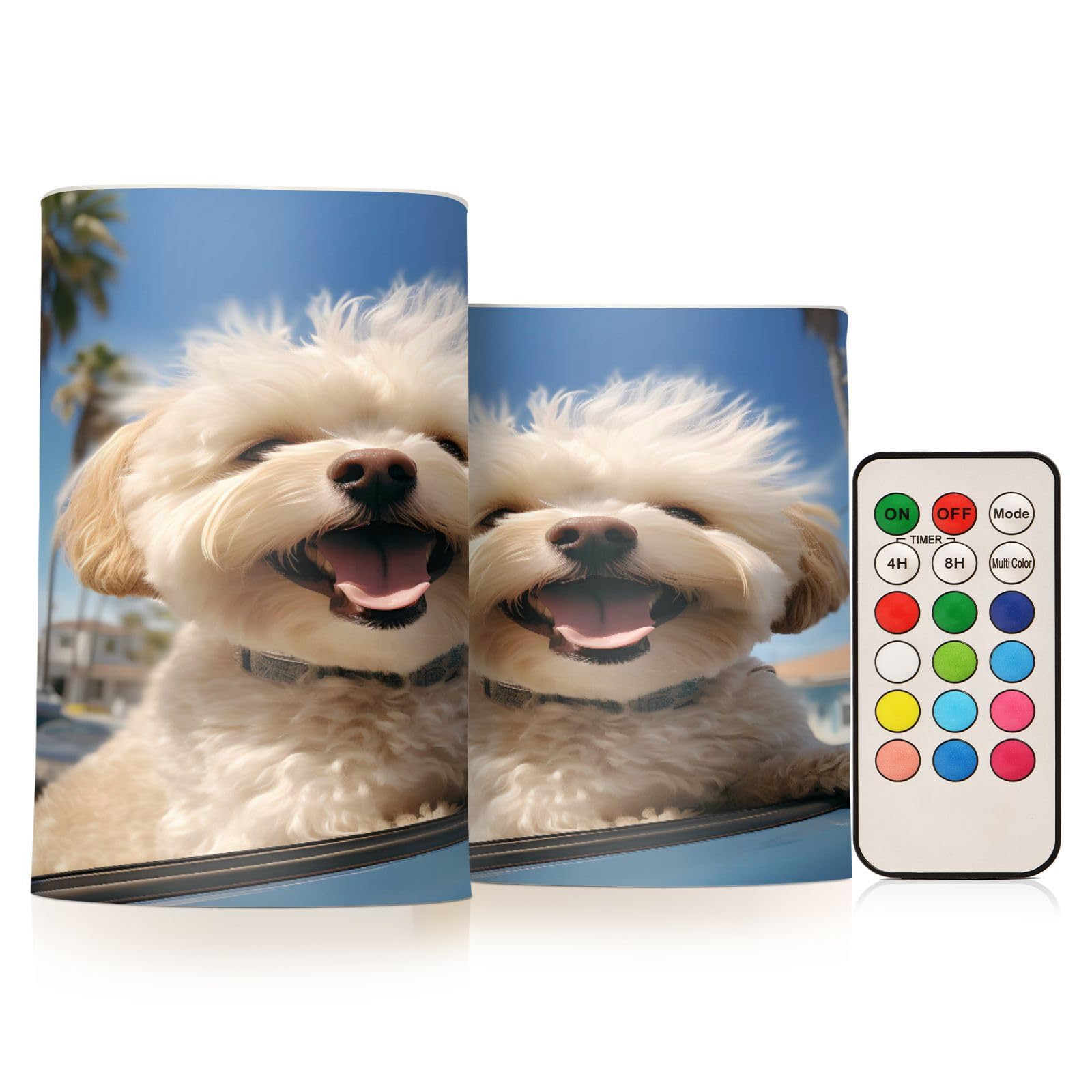 ALAZA Dog (18) Flickering Flameless Candles Battery Operated with Remote Timer,Tea Light Candles LED Pillar Votive Candles Set of 2 for Outdoor Indoor Decorations