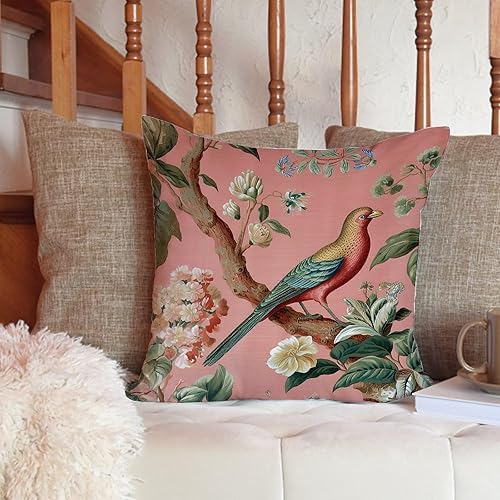 Vista 62 de ArogGeld Chinoiserie - Fundas de cojín asiáticas con diseño de flores blancas y verdes, funda de almohada Chinoiserie Floral con hojas verdes