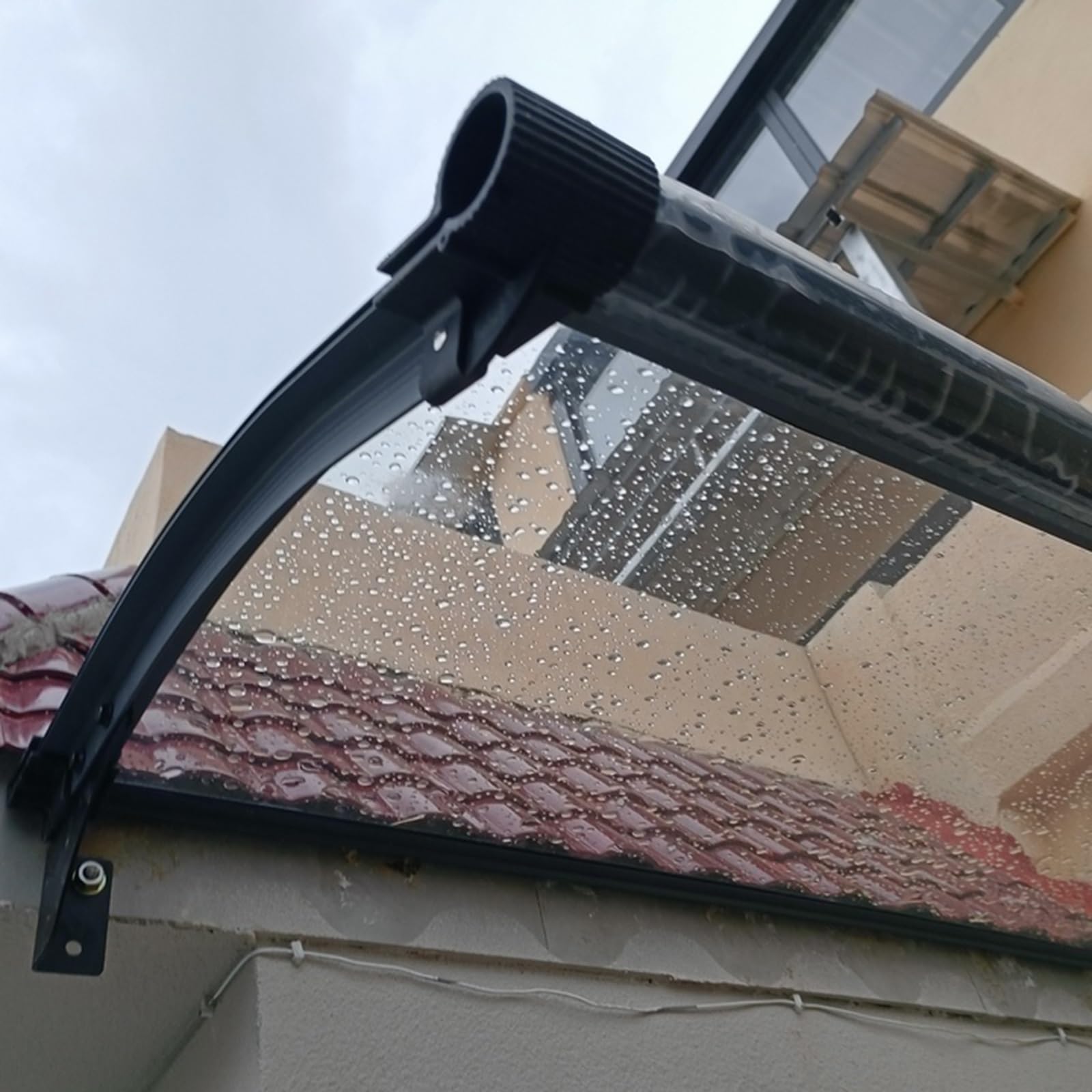 Zadaszenie markizy przed drzwiami wejściowymi, poliwęglan, ochrona przed deszczem i śniegiem, na werandę, patio i taras