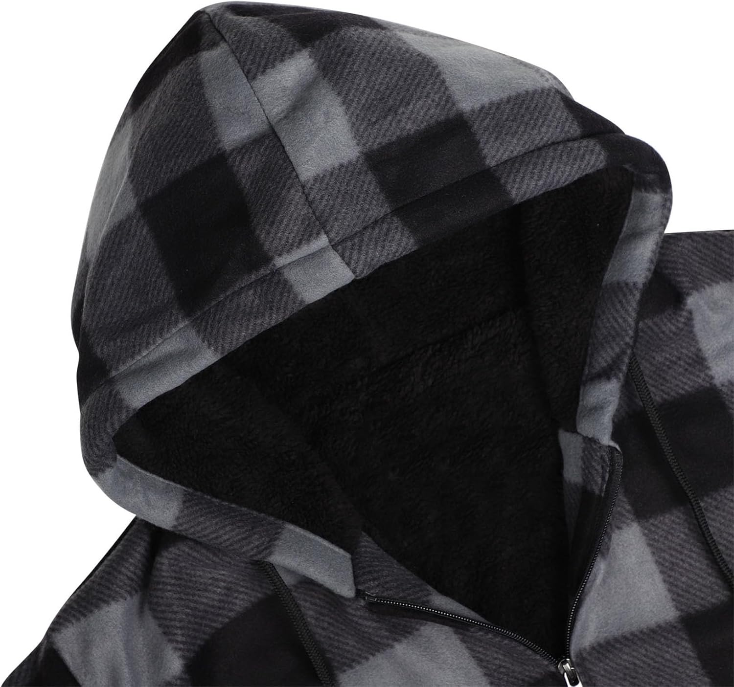 Gary Com Men's Flannel Plaid Jacket for Winter,Heavyweight Sherpa Lined Hoodie Zip Up Coat with Pockets - Image 3