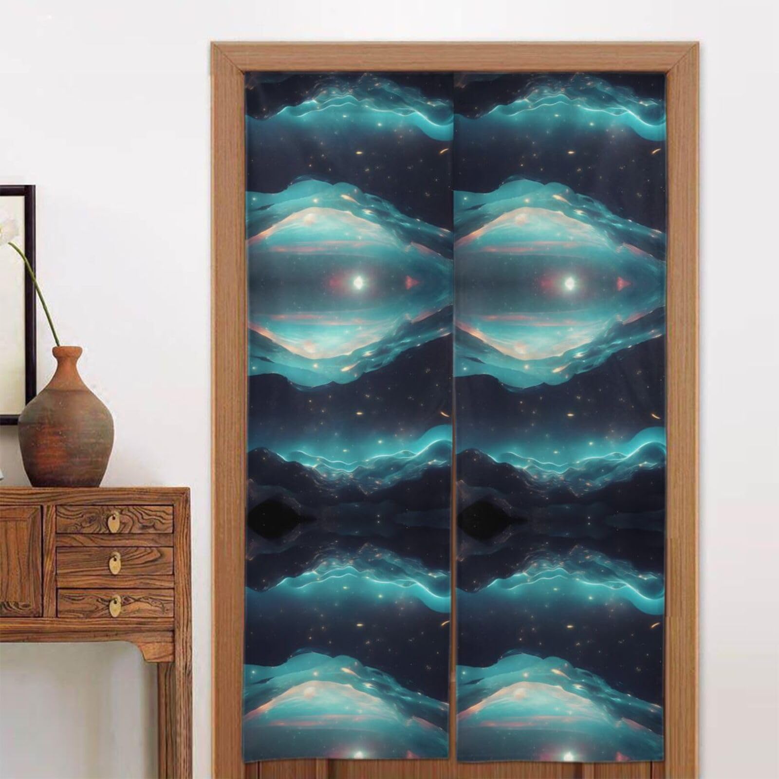 CNTDBU Science Fiction Stars Door Curtain 34x56 Inch-Room Divider Panel for Privacy, Entryway Screen for Kitchen Bedroom