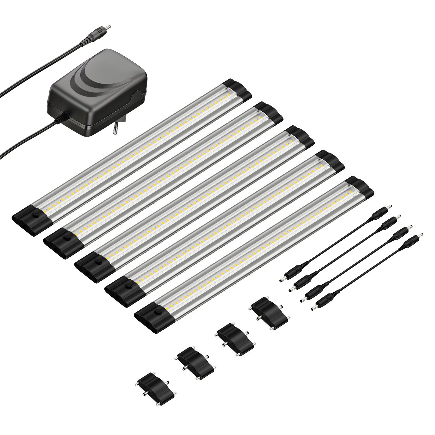 parlat LED Unterbau-Leuchte SIRIS flach 30cm je 368lm warm-weiß 5er Set