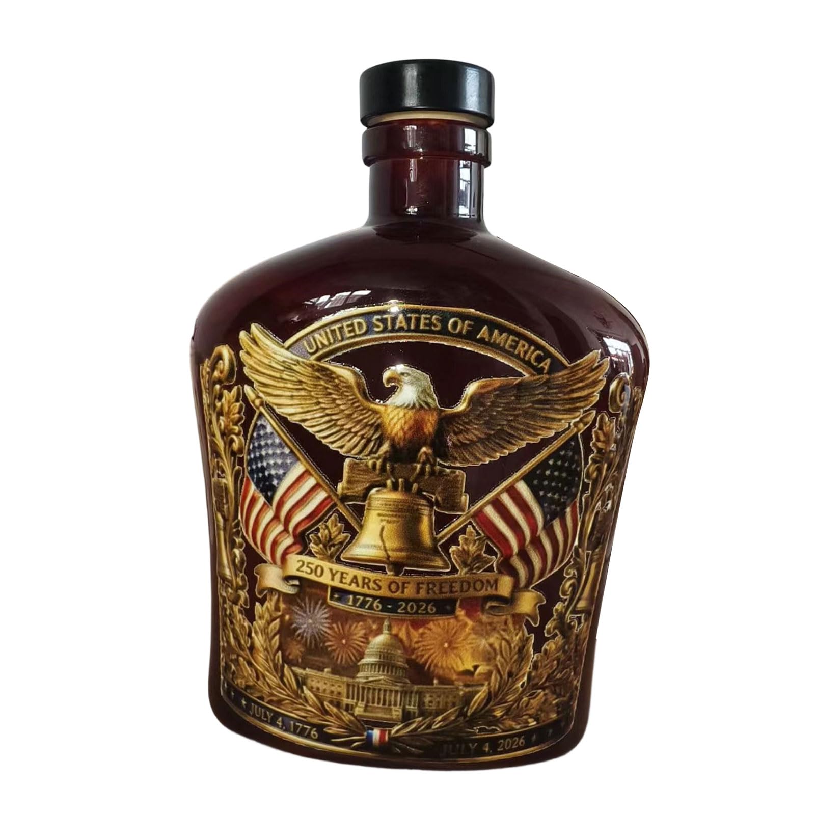 PANGBOER Unique Whiskeys Decanter with Glasses Set Commemorative America 250Th Anniversary Liquor Bottle for History Enthusiasts Collectible Liquor Decanter