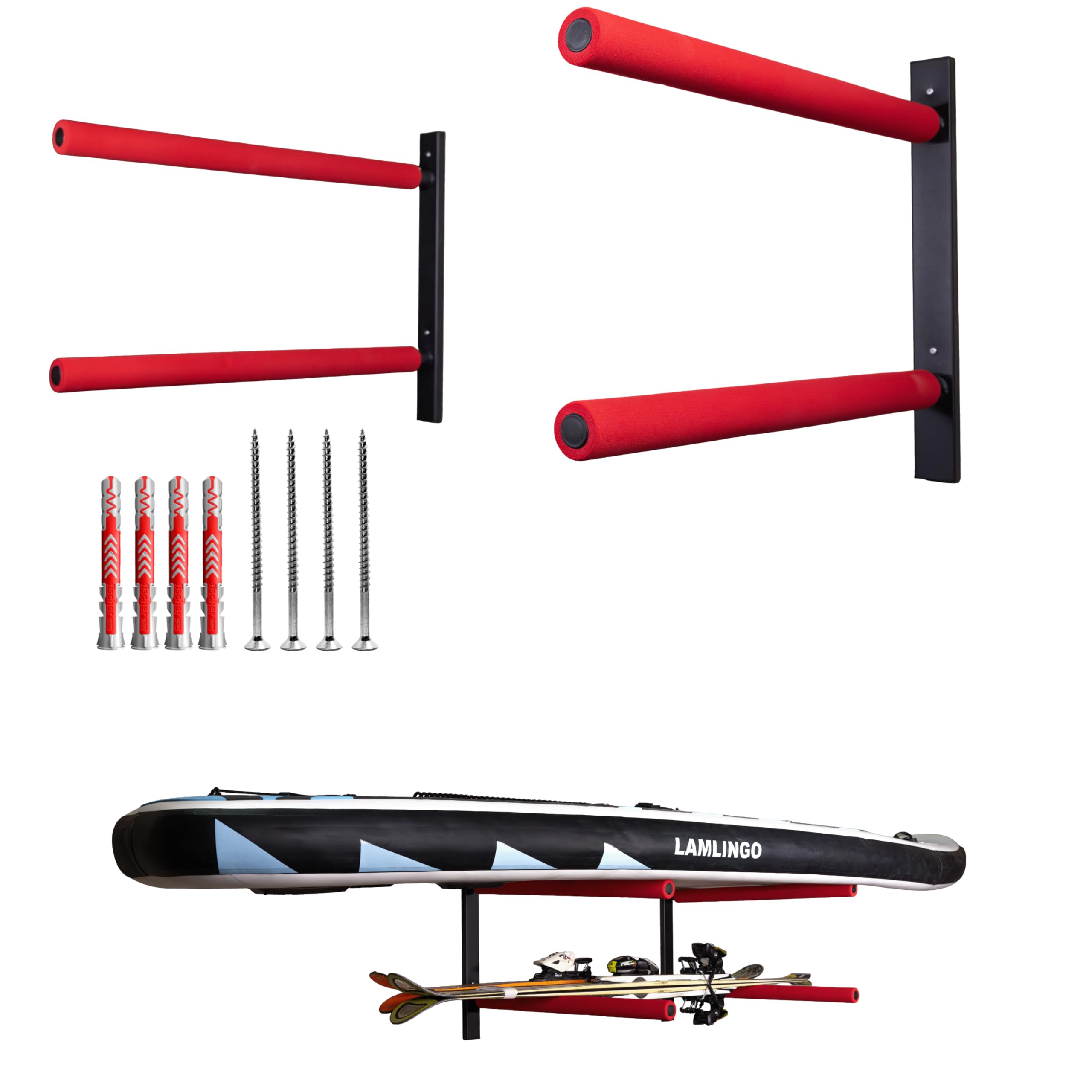 Pallit BRACKET-D doppelte Wandhalterung für Dachboxen, Kanus & Surfboards – Platzsparende Aufbewahrung für Garage & Keller – Max. Tragkraft 40kg – Universale Halterung für Sperrige Gegenstände