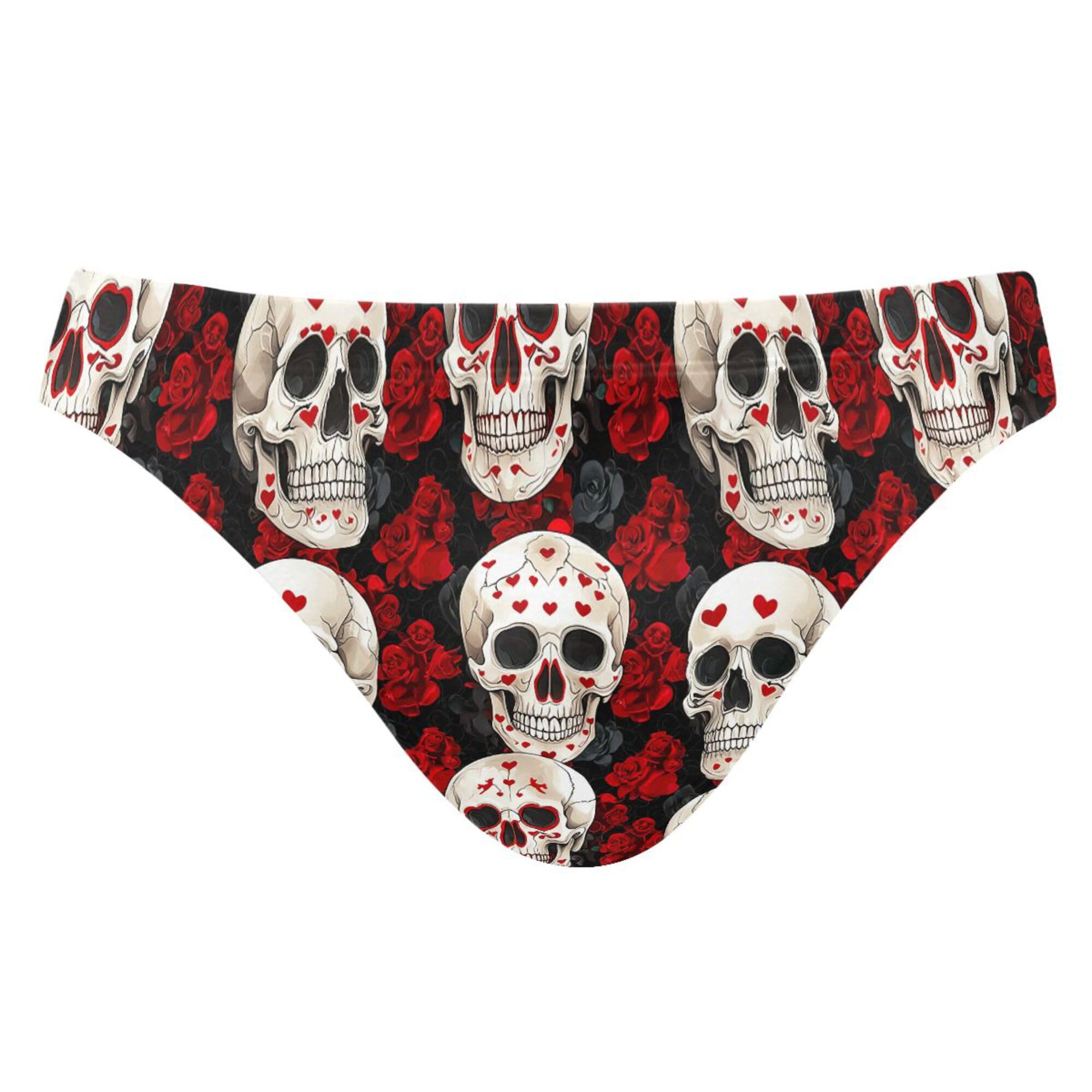S Husky Skull Flower Swim Briefs for Men Bikini Swimwear Boys Short XXL B0404443