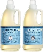 Mrs. Meyer's Clean Day Rain Water Laundry Detergent Pack of 2, 64oz Each (128 Loads), Essential Oils, Biodegradable HE Compatible