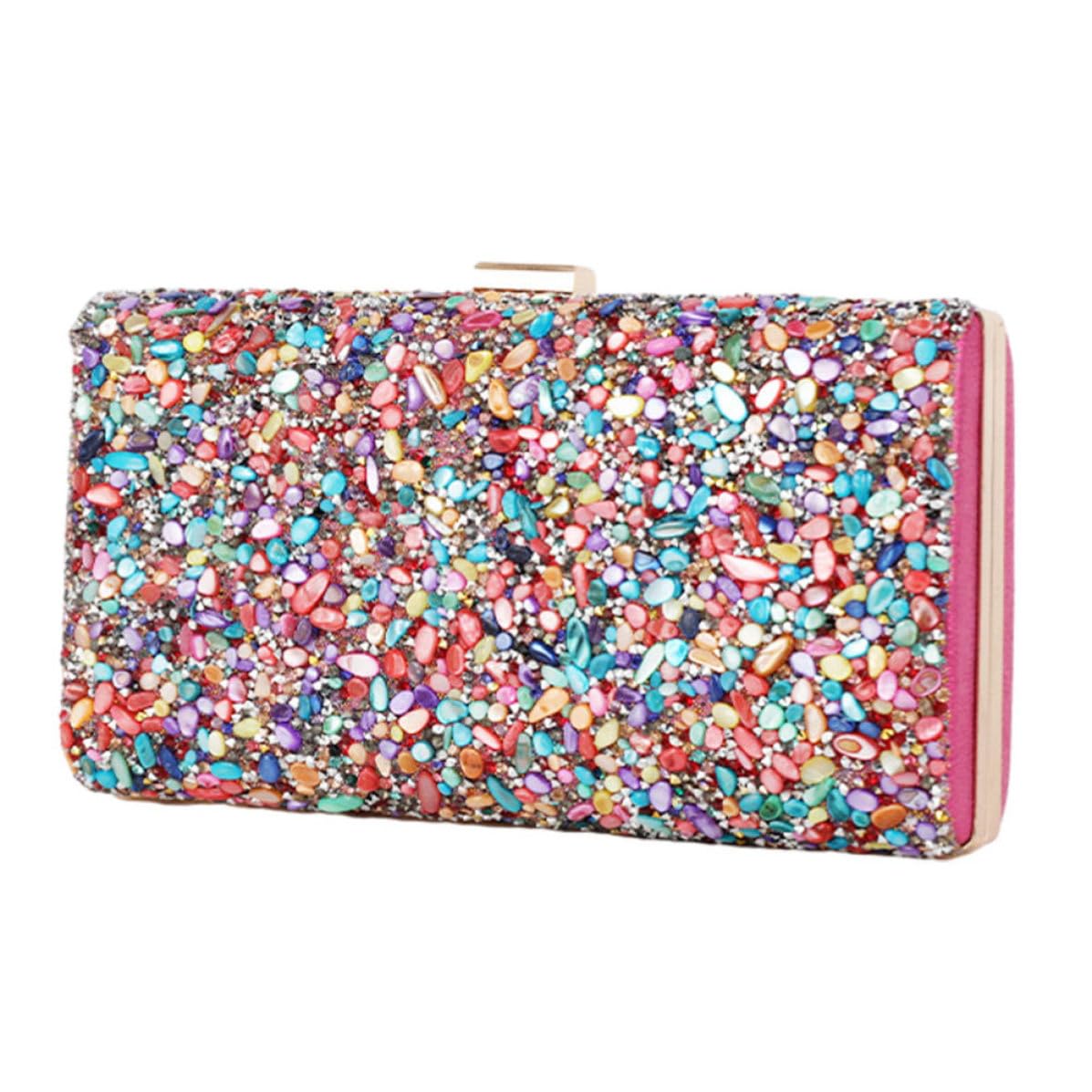 Bunte Abendtasche aus PU Leder für Damen, praktisch und elegant, leicht zu öffnen und zu schließen, geeignet für Partys, Hochzeiten und besondere Anlässe