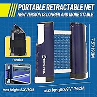 Vista 2 de Red de ping pong retráctil mejorada (hasta 2.3 pulgadas de grosor) Red de tenis de mesa portátil para cualquier mesa, accesorios de tenis de mesa