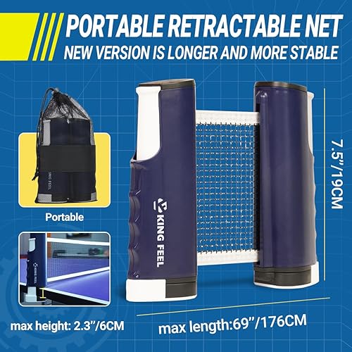 Miniatura 2 de Upgrade Retractable Ping Pong Net (Up to 2.3" Thickness) Portable Table Tennis Net for Any Table,Premium Table Tennis Accessories,Indoor or Outdoor
