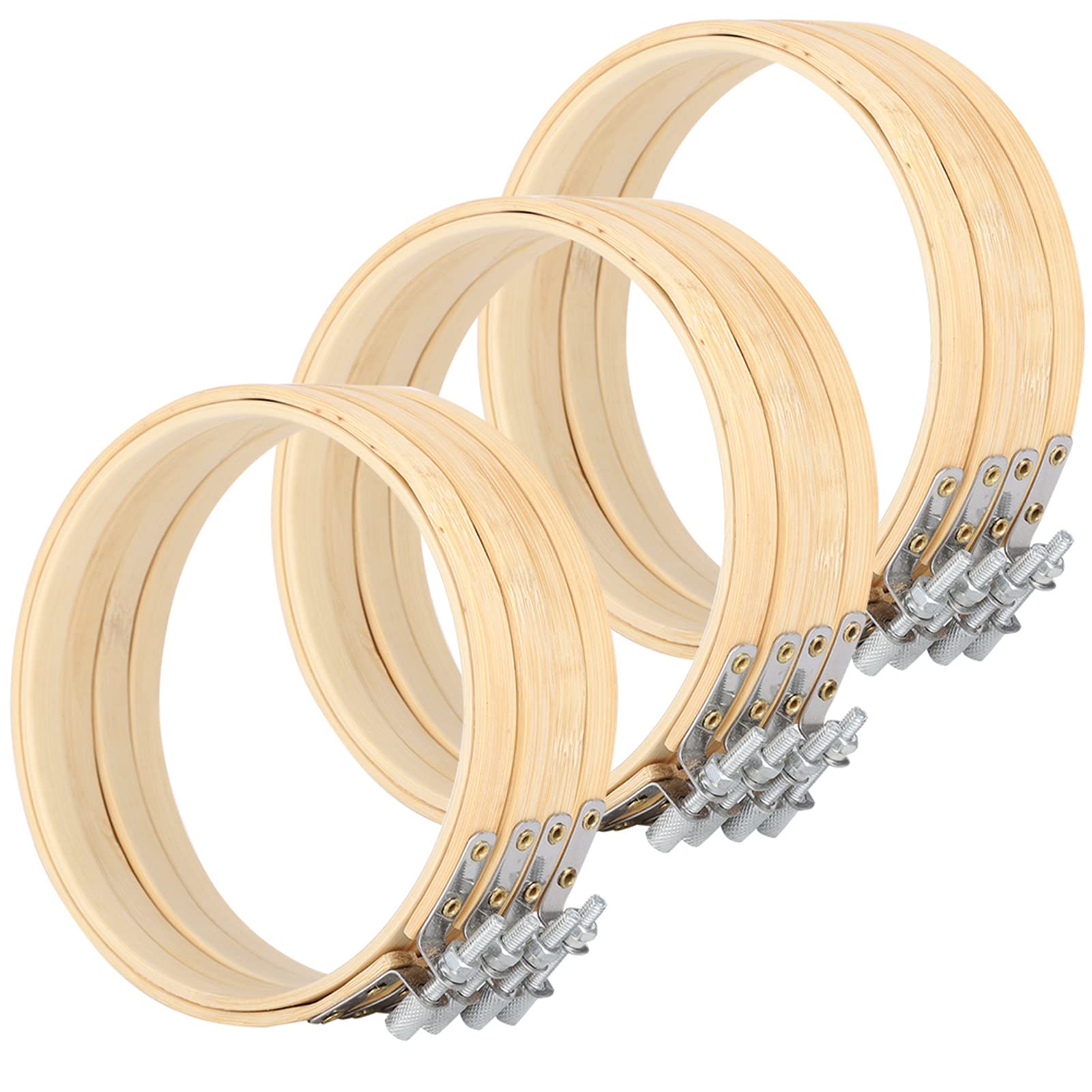 Wnvivi 12pcs 5.1 Inch Wood Embroidery Hoops,Adjustable Round Sewing Hoop Frames,Circle Rings for Crossed Stitch Sewing Craft