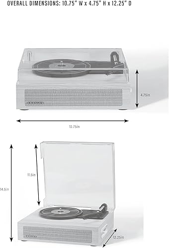 Miniatura 13 de Crosley CR6042A-BK Scout - Tocadiscos Bluetooth de 3 velocidades con altavoces integrados, color negro