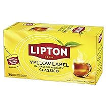 Lipton, Tè Nero Classico, Con Ingredienti 100% Naturali, Gusto Intenso ed equilibrato, ottimo per Tutte le Occasioni, Yellow Label, Confezione di Carta, Filtri Compostabili, 25 Filtri Tè Nero 3