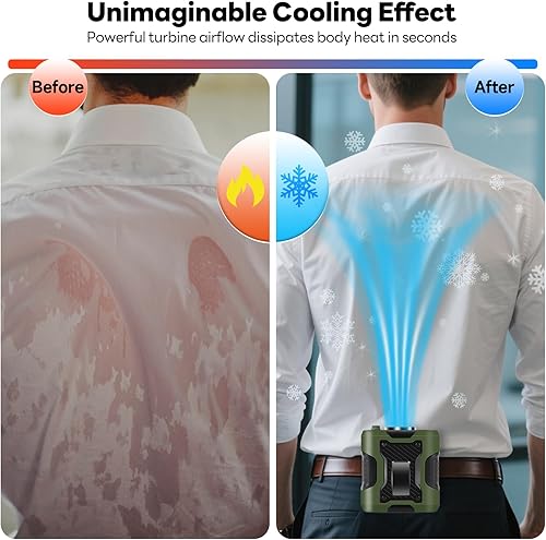 Miniatura 4 de Ventilador de cintura portátil, ventilador de cinturón portátil con 100 velocidades, 13500 RPM, banco de energía recargable por USB, ventiladores