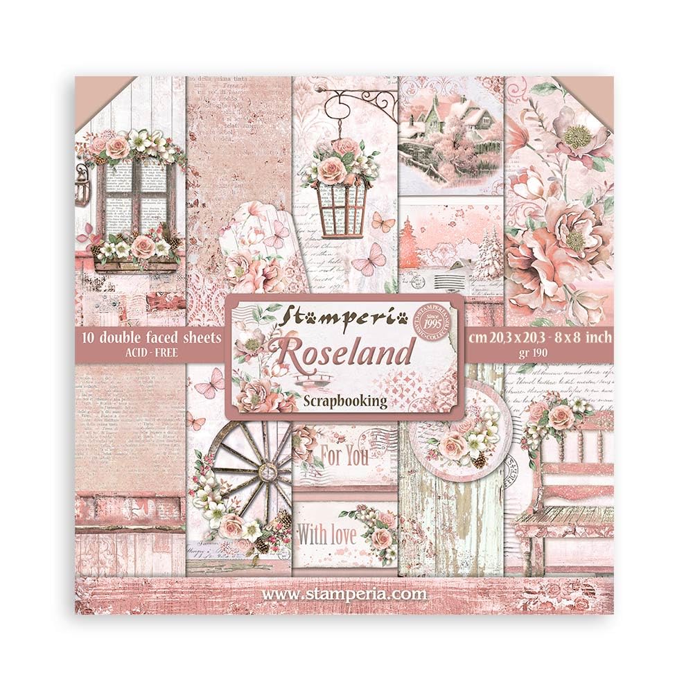 Scrapbooking Small Pad 10 hojas cm 20.3X20.3 (8"X8") - Roseland