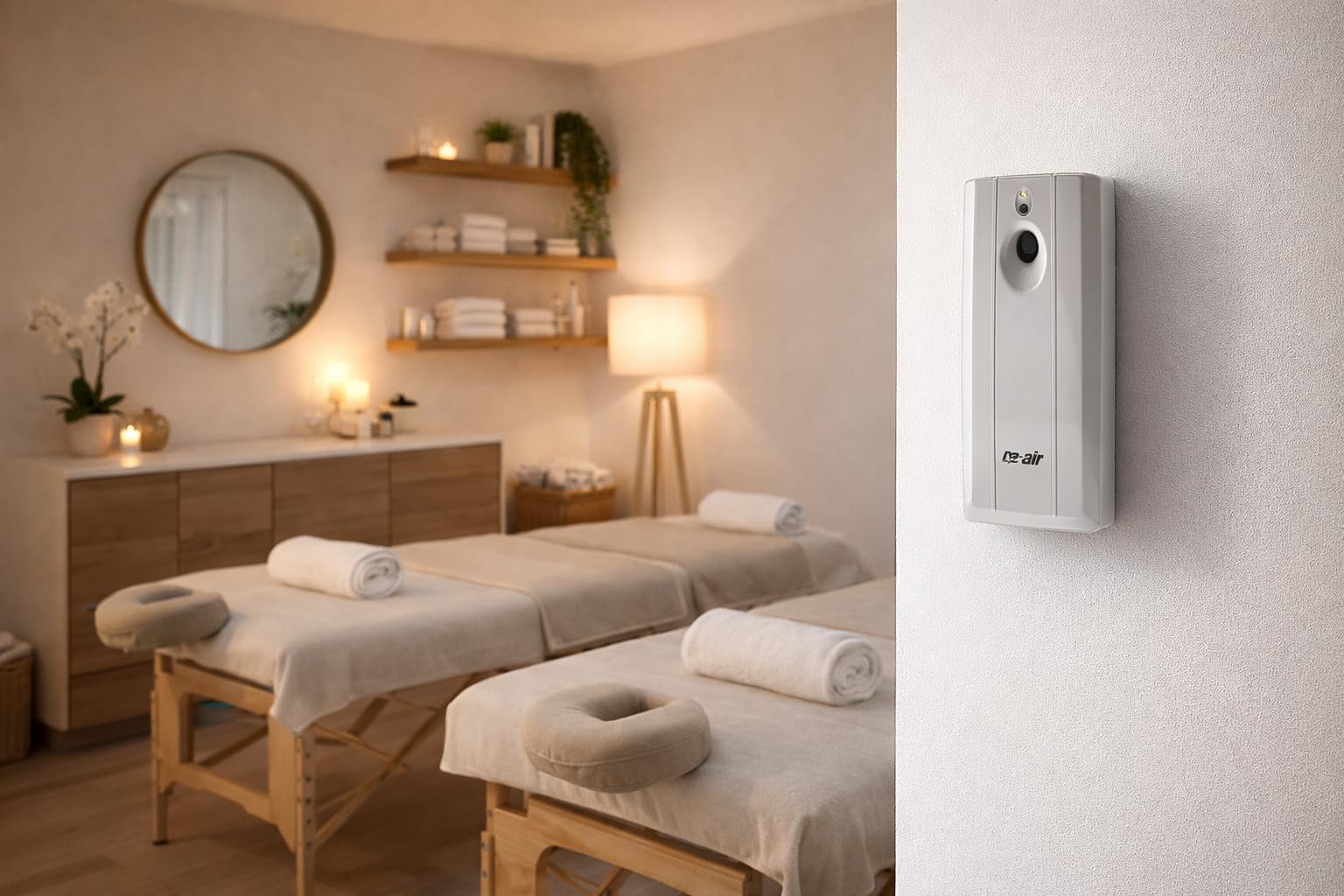 Dispensador Automático de Ambientador en Aerosol con Recambio Pro-Air - Difusor Programable para Hogar Baño Oficina Negocio Clínicas Gimnasios (Capuccino Vienés, Difusor + Recarga)