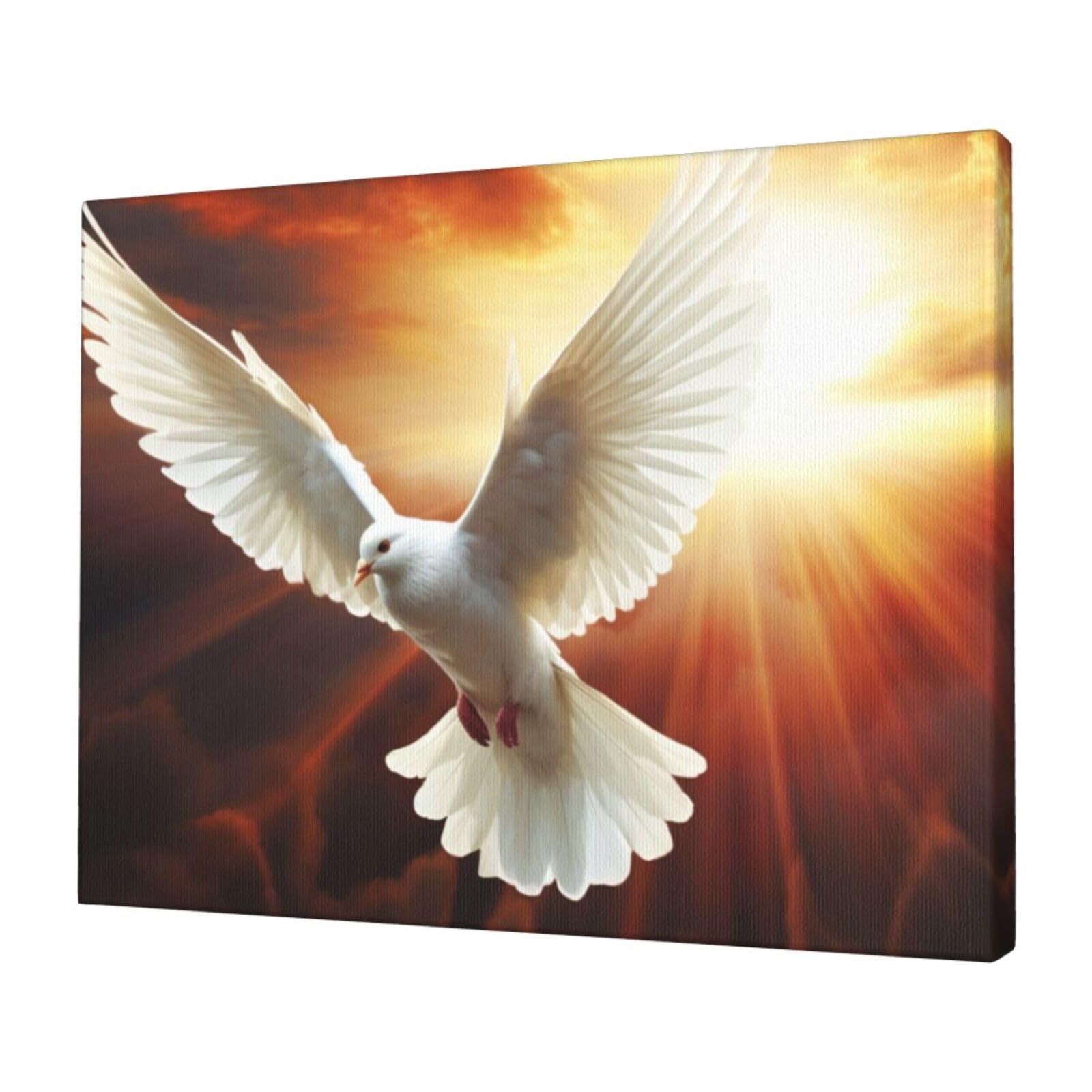 FodPand Canvas Wall Art for Living Room Wall Decor 12"x16" Modern Artwork Painting Pictures Hanging Canvas Prints Dove Sun Art Aesthetic Wall Art for Bedroom Bathroom Office Wallart Decor
