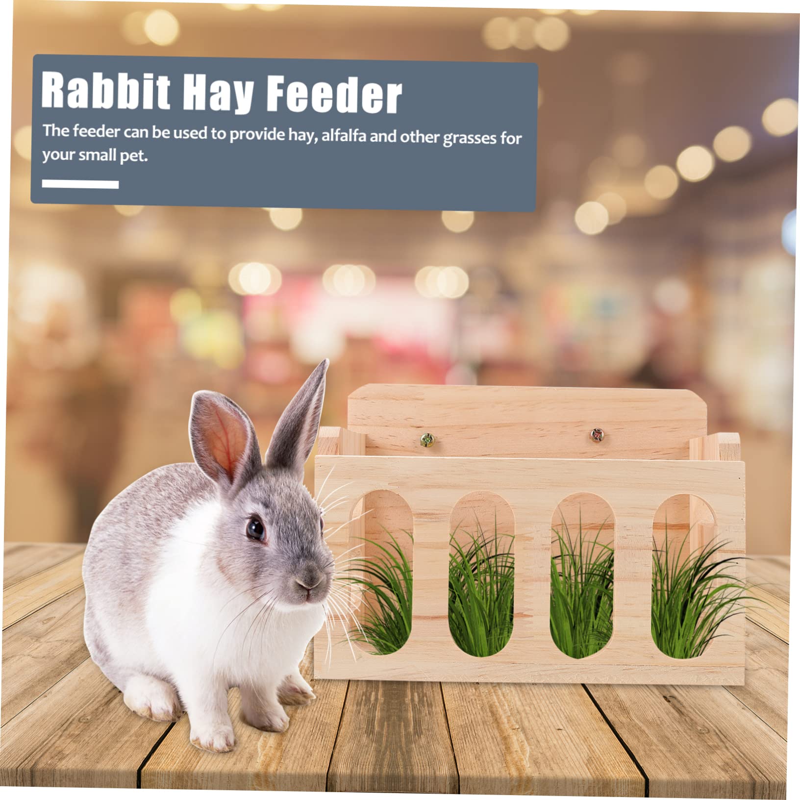 Holz Futtertrog für Meerschweinchen und Chinchillas für Käfig