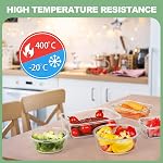 Skroam 12 Pack de contenants de stockage alimentaire en verre avec des lids, préparation des repas, garde-manger de cuisine Contenants pour le déjeuner, preuve de fuite, boîte à bento en verre hermétique pour micro-ondes, four, congélateur et lave-vaisselle