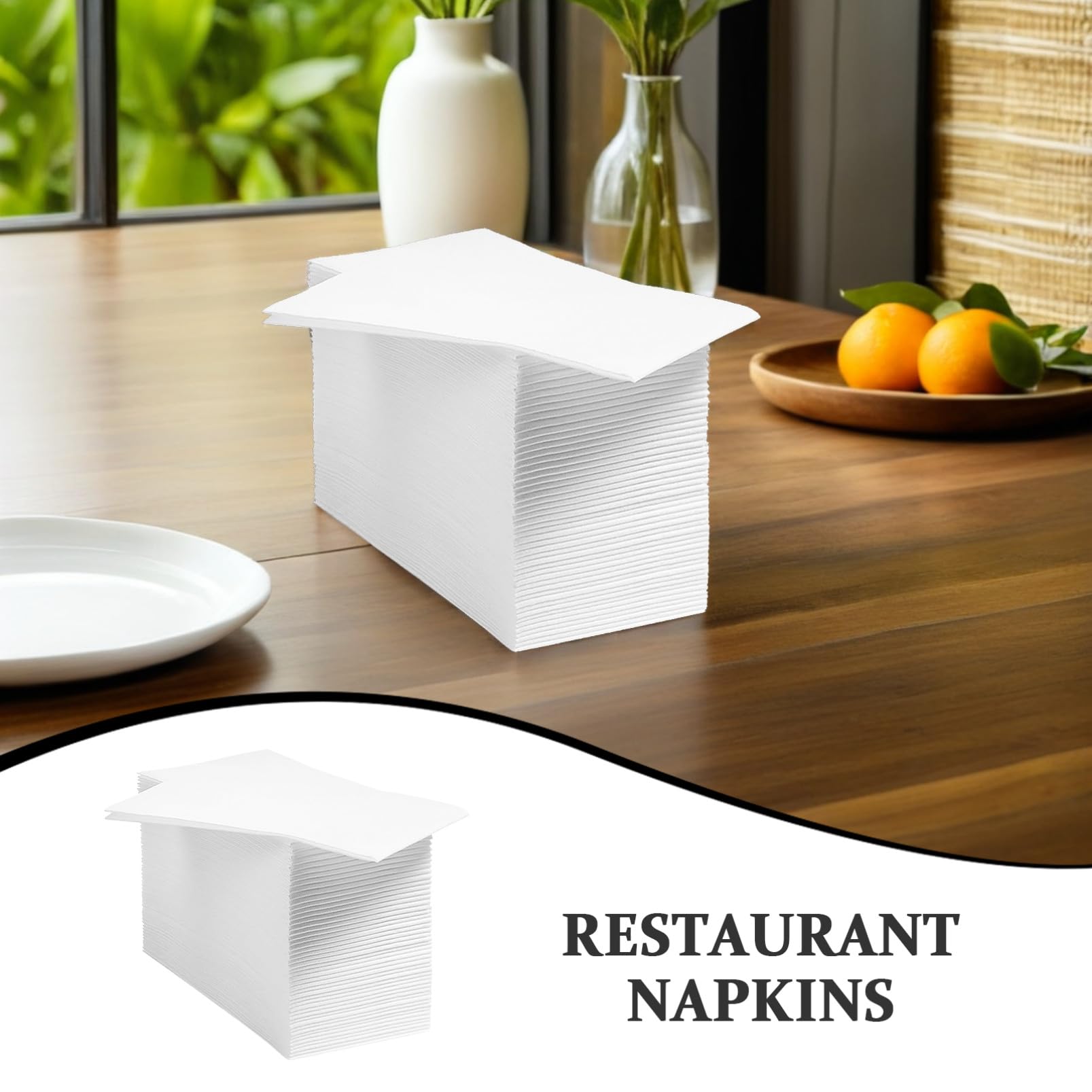 CRAFTHROU 100 Unidades Servilletas de Papel de Color Blanco de 40x30 Cm, Gruesas y Plegadas, para Cocina y Cumpleaños, Ideales para Fiestas y Restaurantes Elegantes