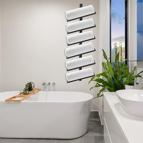 Miniatura 6 de Soporte para botellas de vino montado en la pared, organizador de almacenamiento, estante de exhibición de vino colgante de metal industrial con