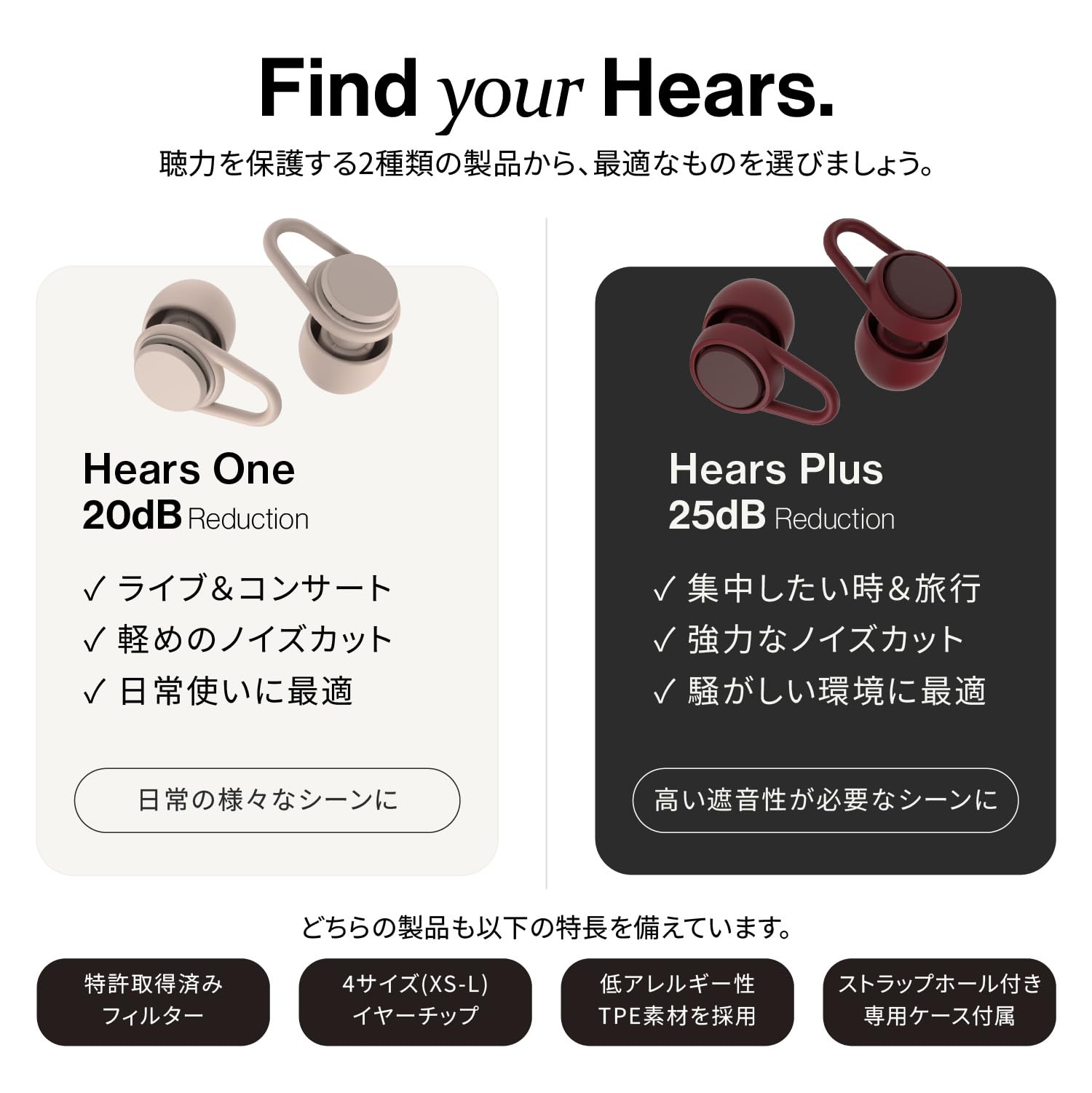 Amazon | Hears Plus Sienna Dust イヤープラグ シエナダスト(ベージュ