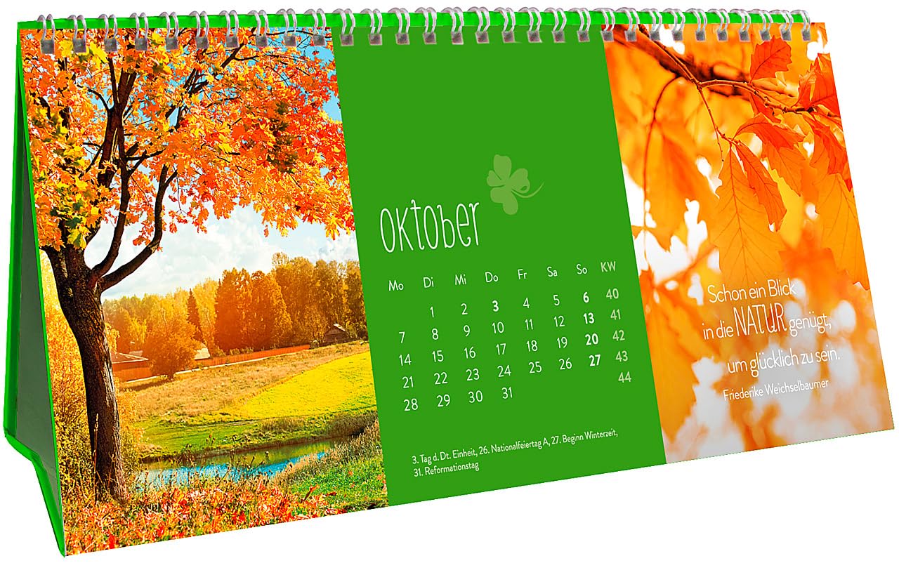 Glücksmomente für jeden Tag 2019: 3-teiliger Tischkalender mit Monatskalendarium