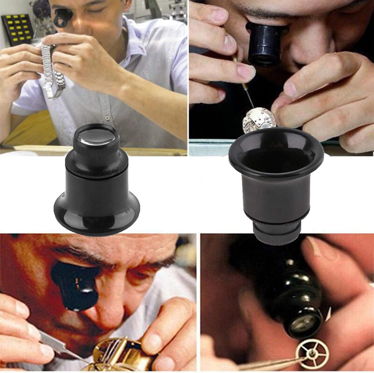 Jewelers Loupe Portable Monocular Magnifier Experimental Tools Magnifying Glass Jewelry Tools for Eye Magnifier Lens Repair Kit(5X 10X 15X 20X 4pcs) : Arts, Crafts & Sewing