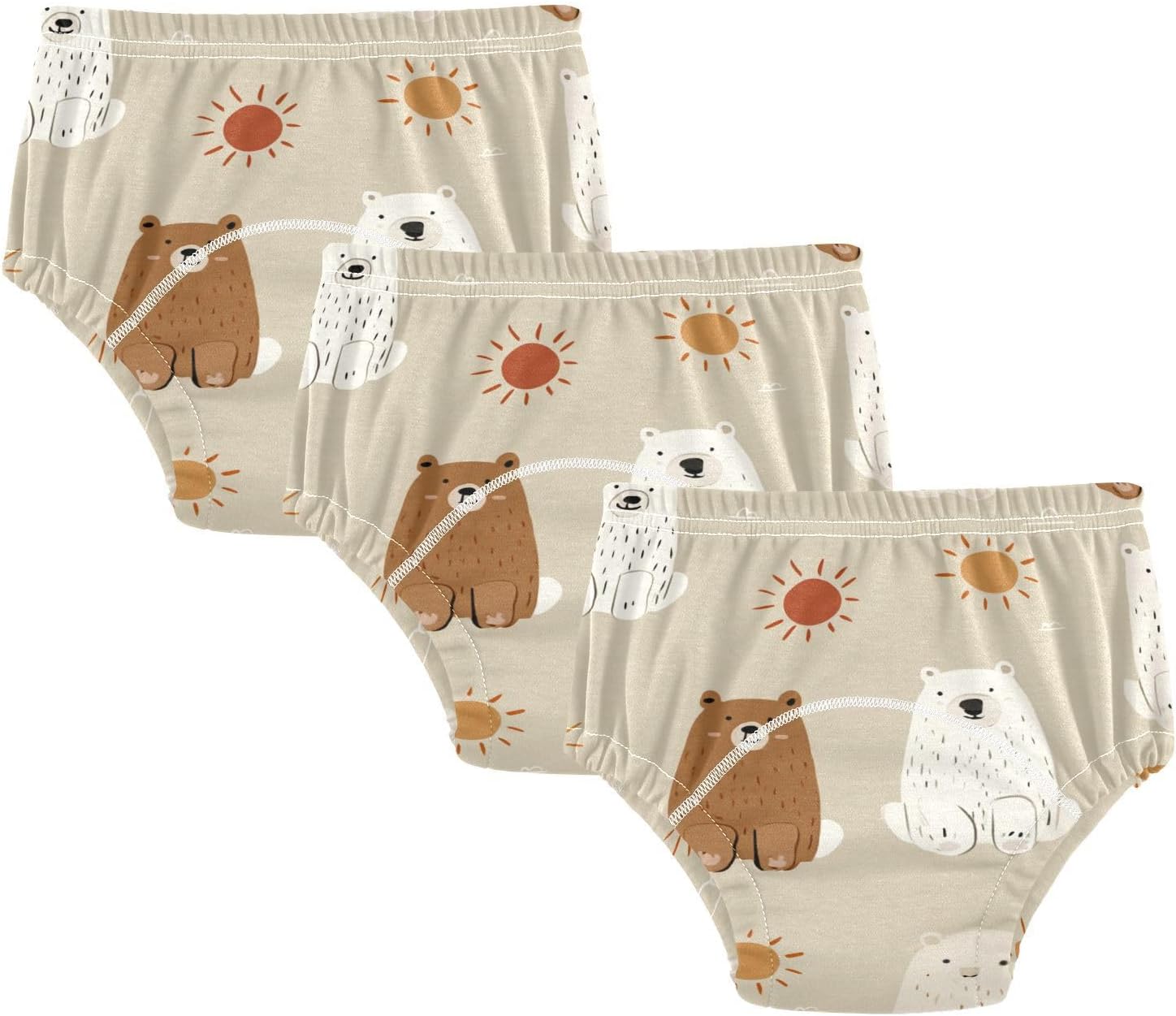 Little Boys Potty Training Underwear Set Absorb Water Style Brown Bear Overnight Training Pants