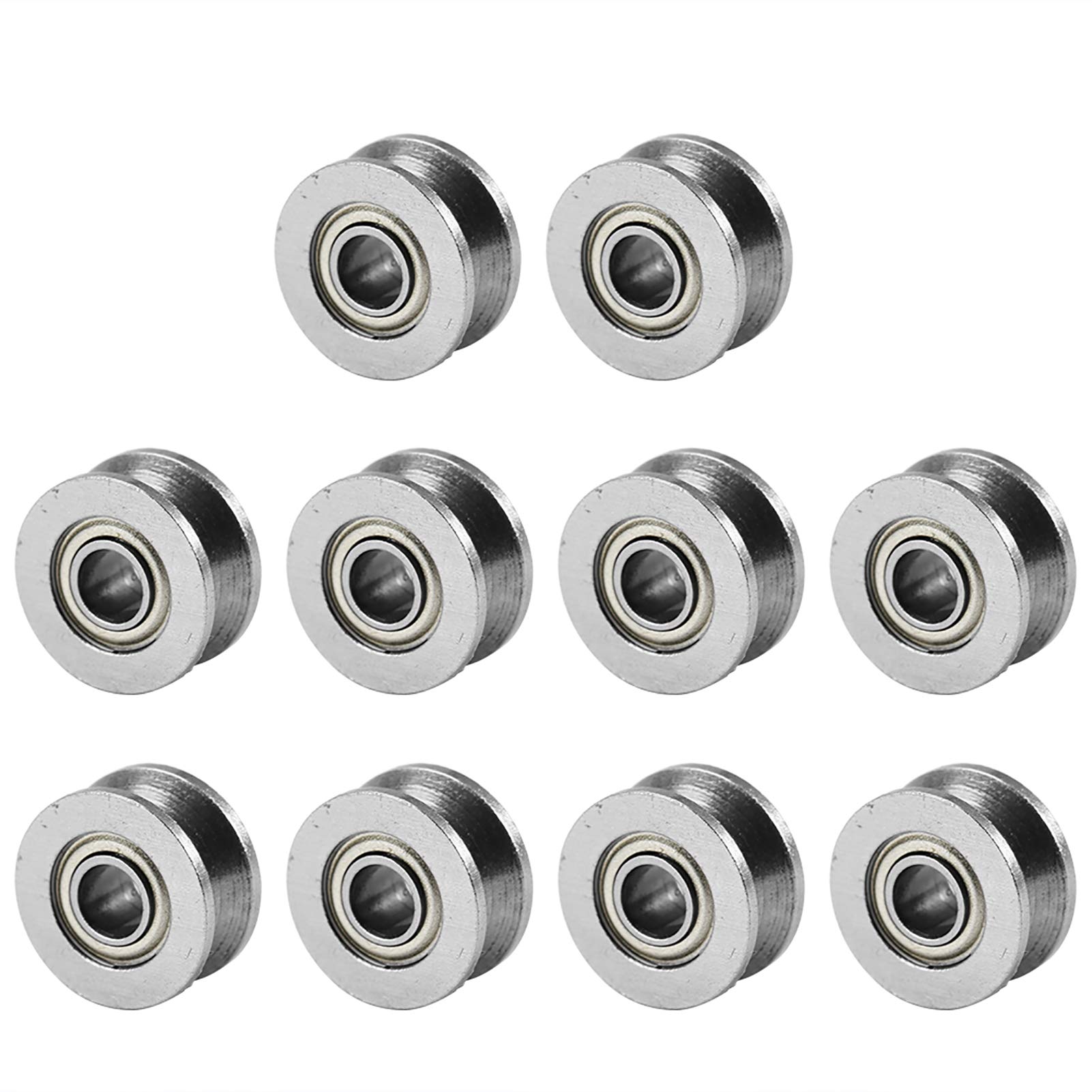 Akozon V Groove Bearing, 10pcs V624ZZ V Groove Ball Bearing Pulley For