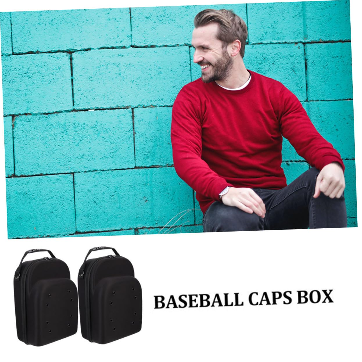 Gatuida Custodia Rigida Design Semplice e Funzionale per Cappelli da Baseball 2 Pezzi in EVA Nera, Organizer Pratico e Protettivo per Viaggi e Occasioni Speciali