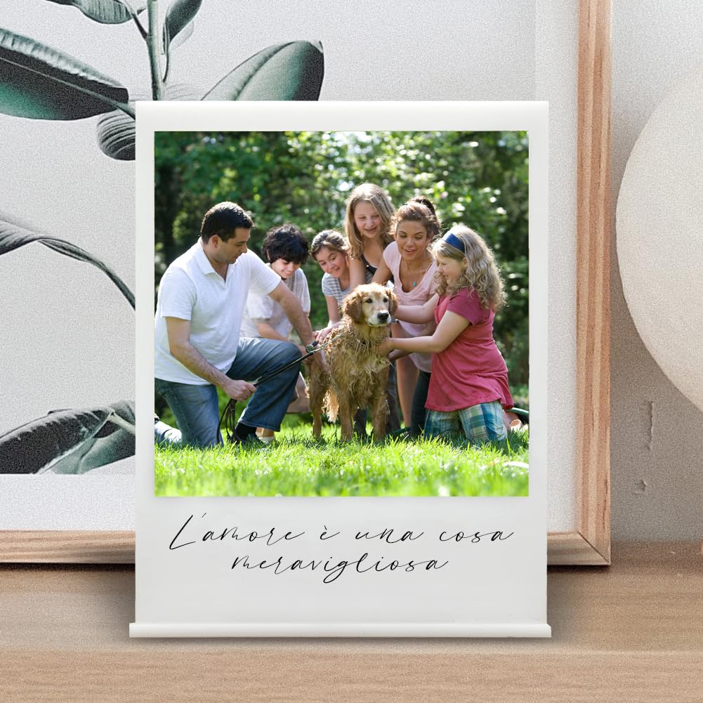 Cornice Targa 'Ti Amo' Personalizzata - Con 5 Foto, Idea Regalo Per Coppie, San Valentino O Anniversari - Foto 3