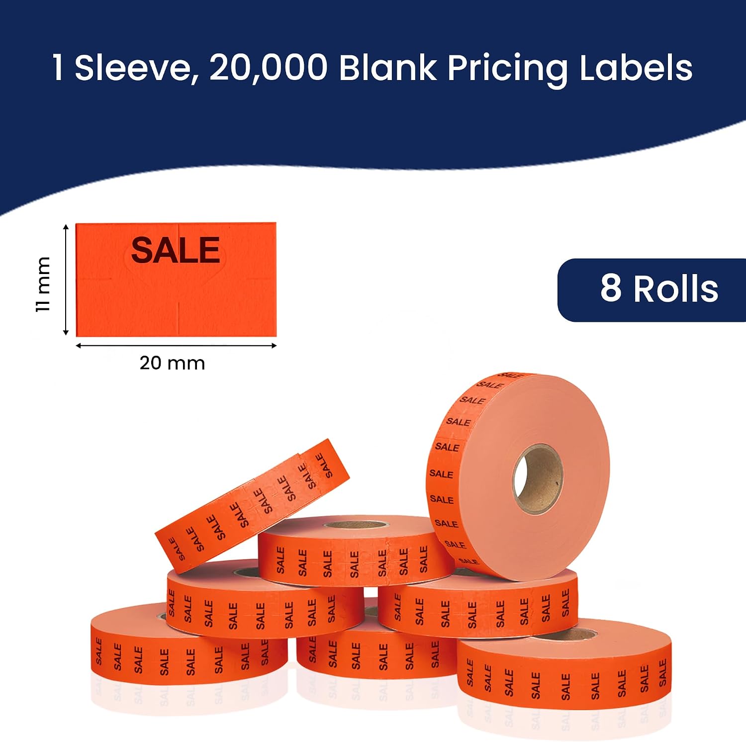 Pricing Labels for Monarch 1131 Sale Fluorescent Red - 20,000 Labels w/ 8 Rolls Value Pack, 1 Sleeve - Made in USA image 3
