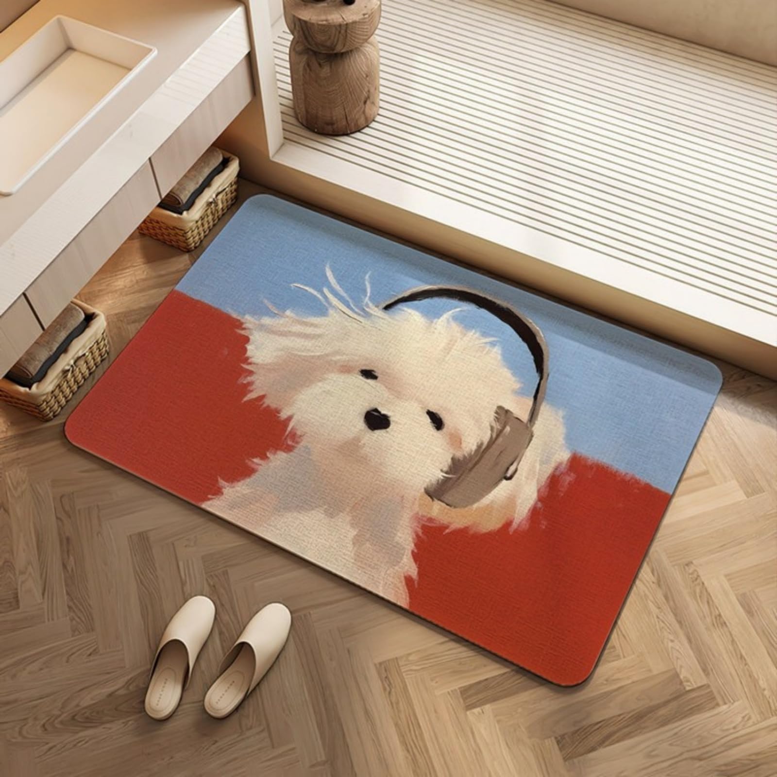 Tapis de bain séchage rapide absorbant et doux pour douche et cuisine
